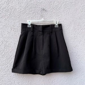 Pleated High Waisted Tailored Shorts
